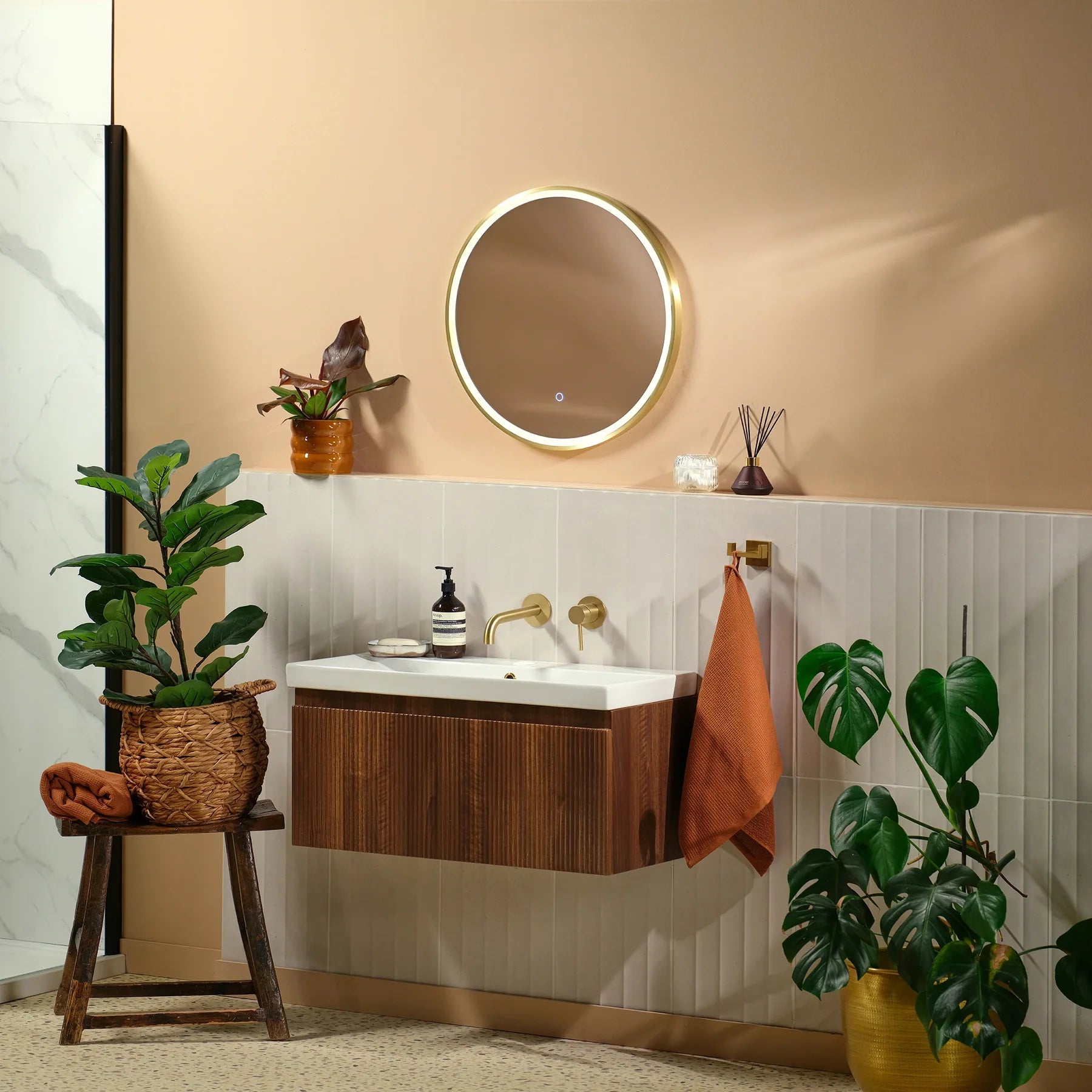 LED Illuminated Mirror, Round, Bathroom Vanity