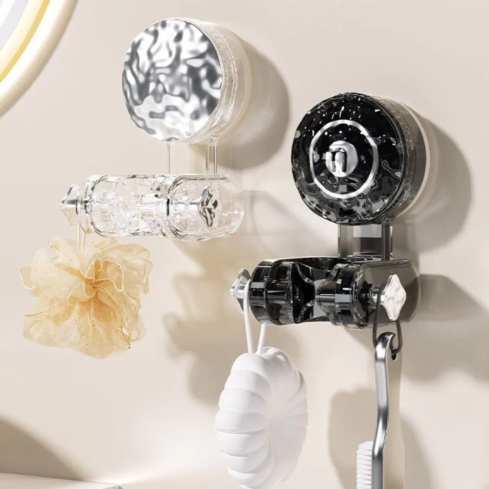 Shower Head Holder with 360-Degree Swivel and Storage Hook, Suction Mount
