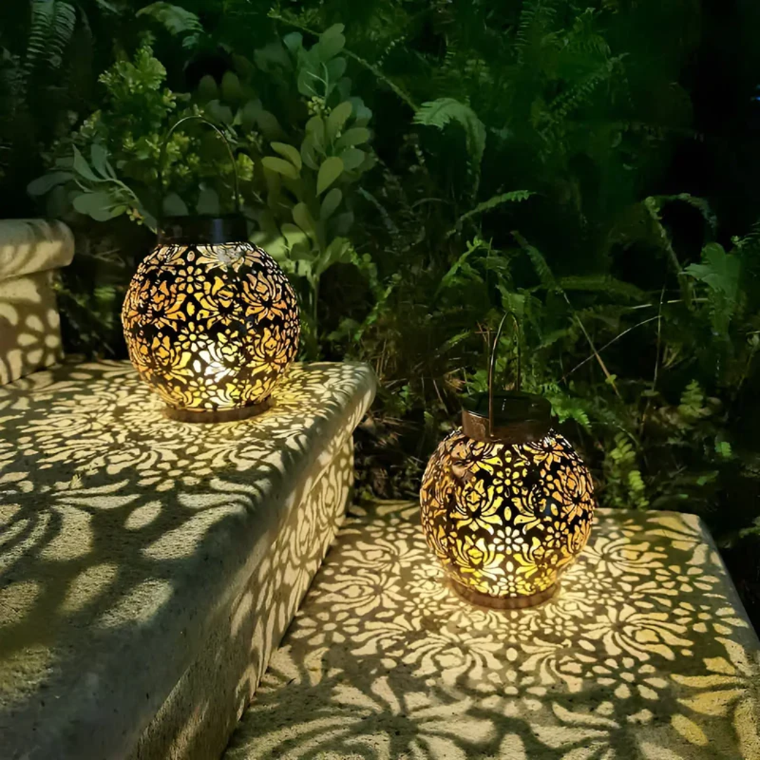 Solar LED Pendant Light with Automatic Dusk Sensor and 12-Hour Runtime, IP65 Rated