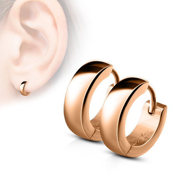 Classic Hinged Hoop Earrings Earrings 20 gauge Rose Gold Stainless