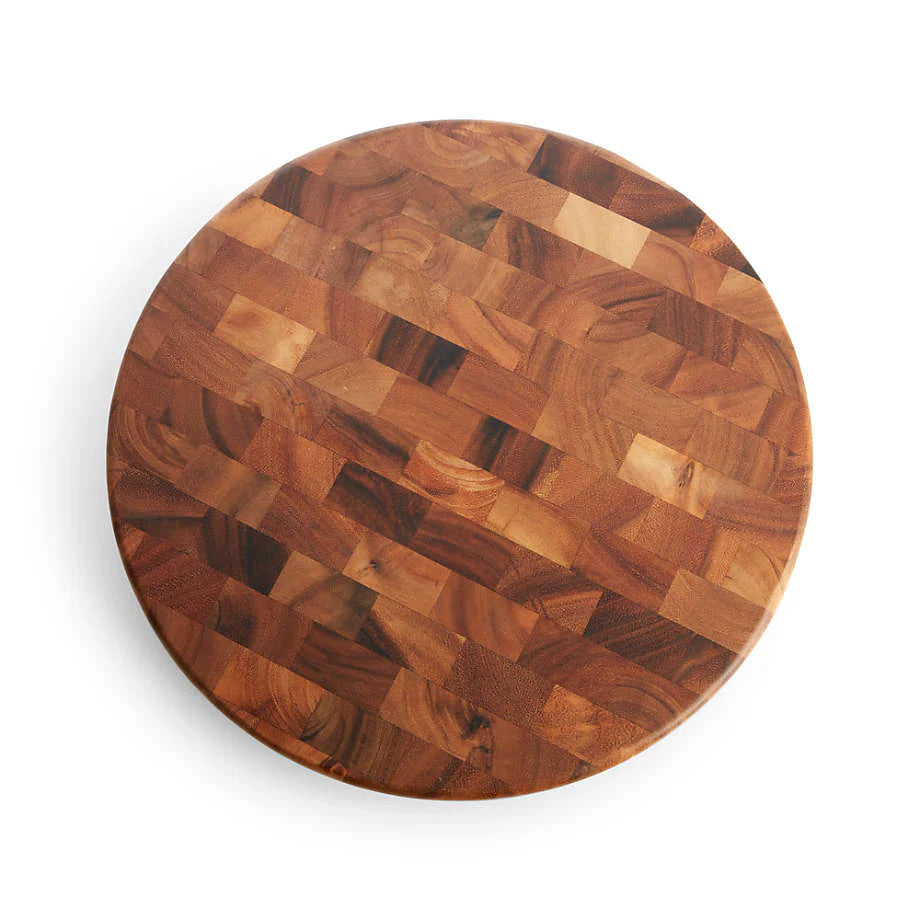 Round End-Grain Cutting Board Acacia, Chopping & Serving