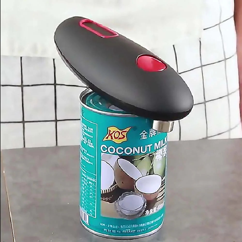 Electric Can Opener with Button Activation and Smooth-Cut Edges, Battery-Operated