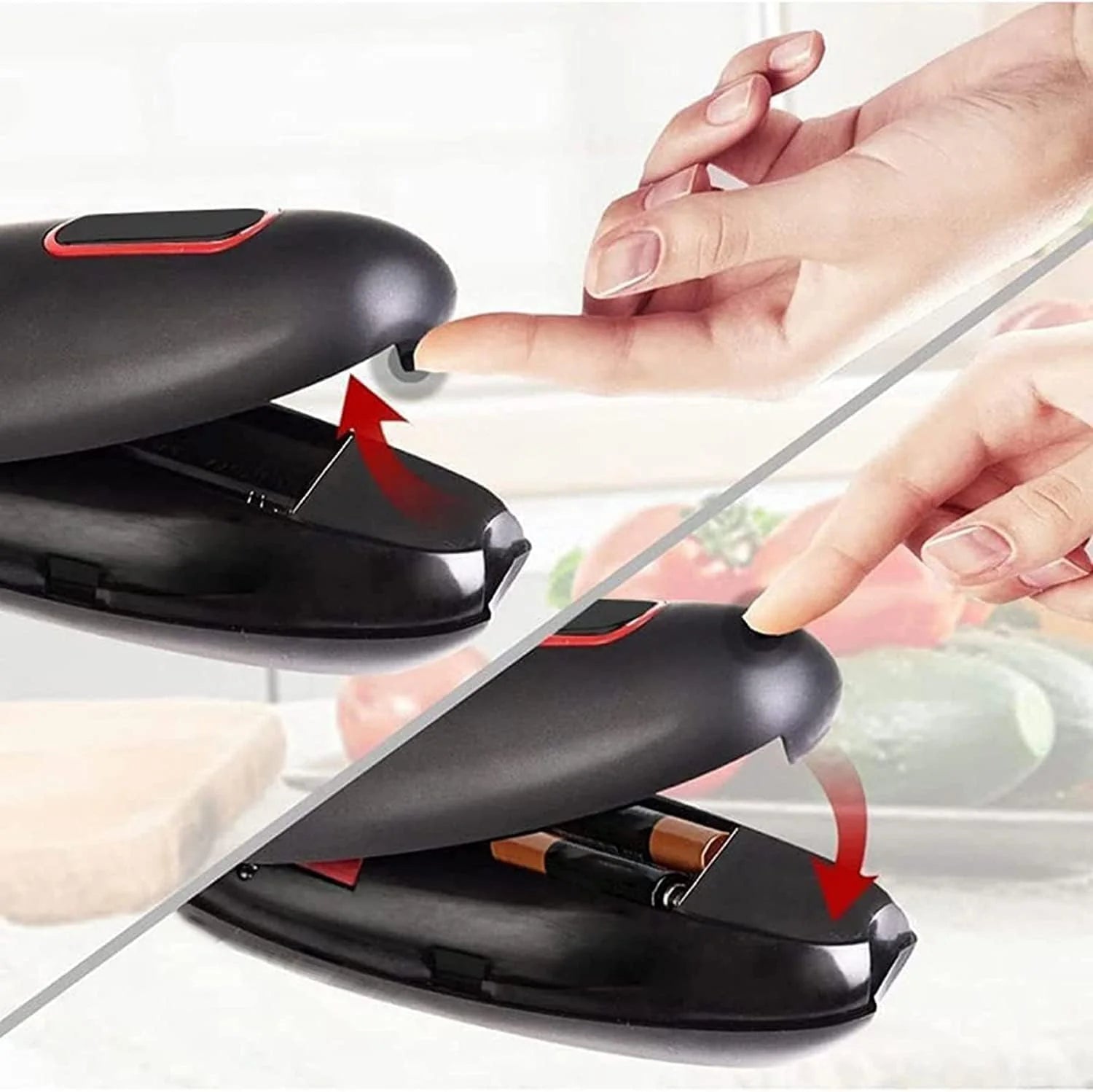Electric Can Opener with Button Activation and Smooth-Cut Edges, Battery-Operated