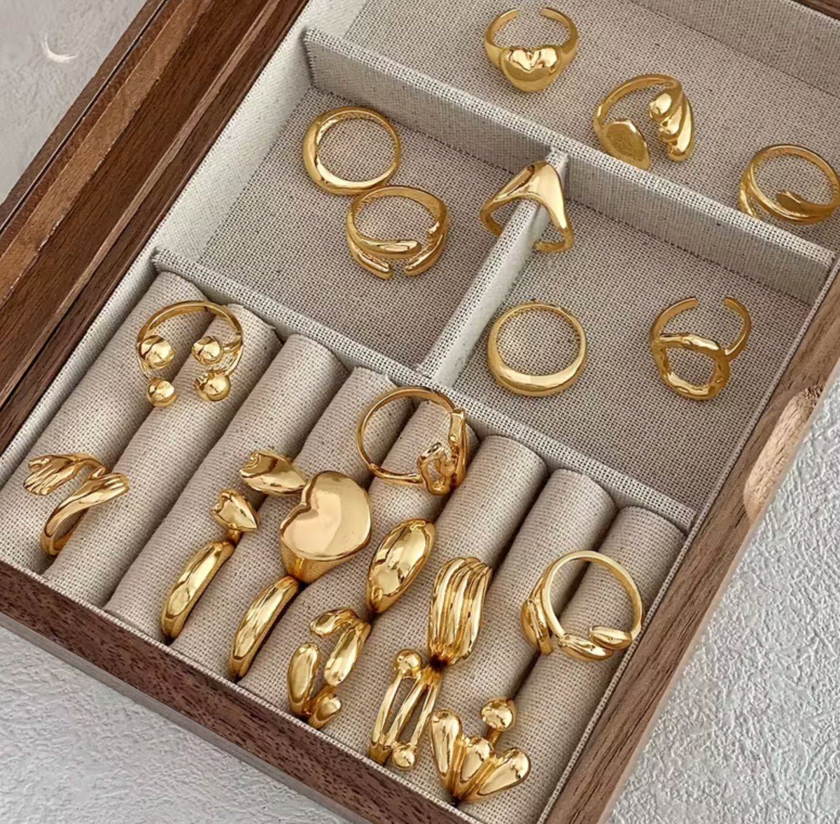 All-Season Layering rings with Flexible Design for Year-Round Wear
