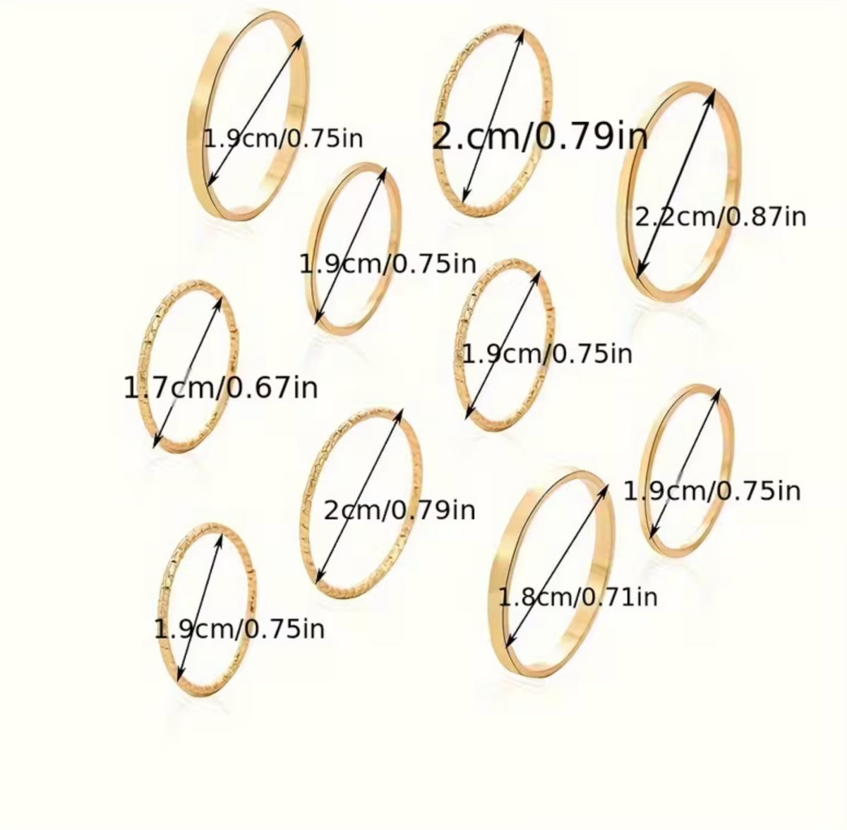 10 Piece Women's Rings Set with All-Season Design for Everyday and Travel Wear