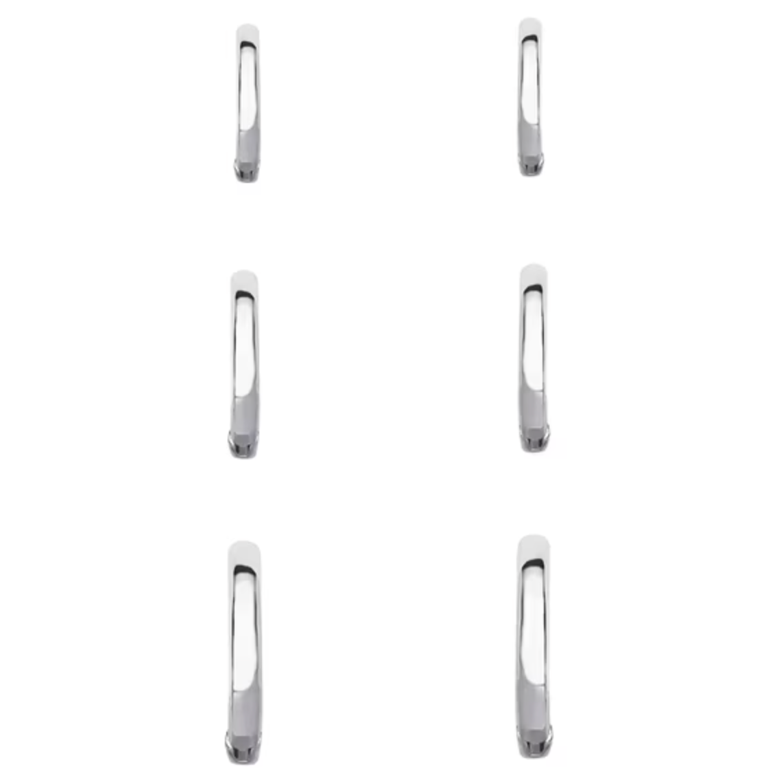 Polished Hoop Earring Set with Silver Plated Brass and Hinge-Back Closure, 3 Pairs