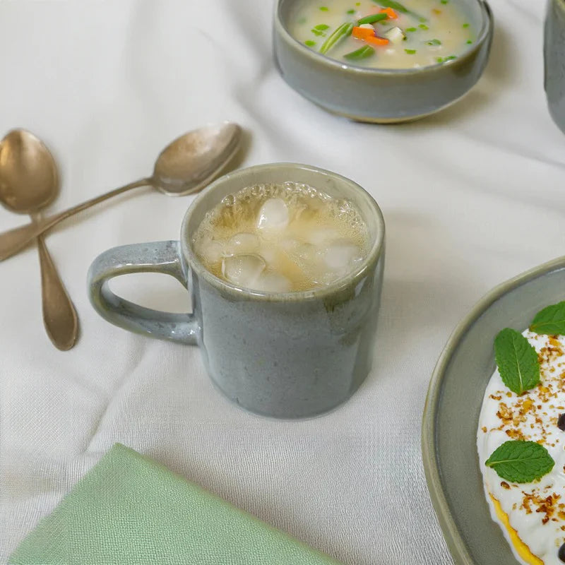 Grey Dining Set 43-Piece, Complete Tableware