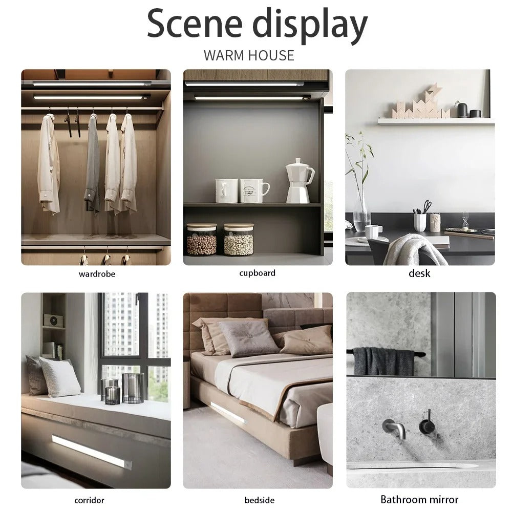 Rechargeable Motion Sensor Cabinet Light with Adjustable Color Temperature and Magnetic Mounting