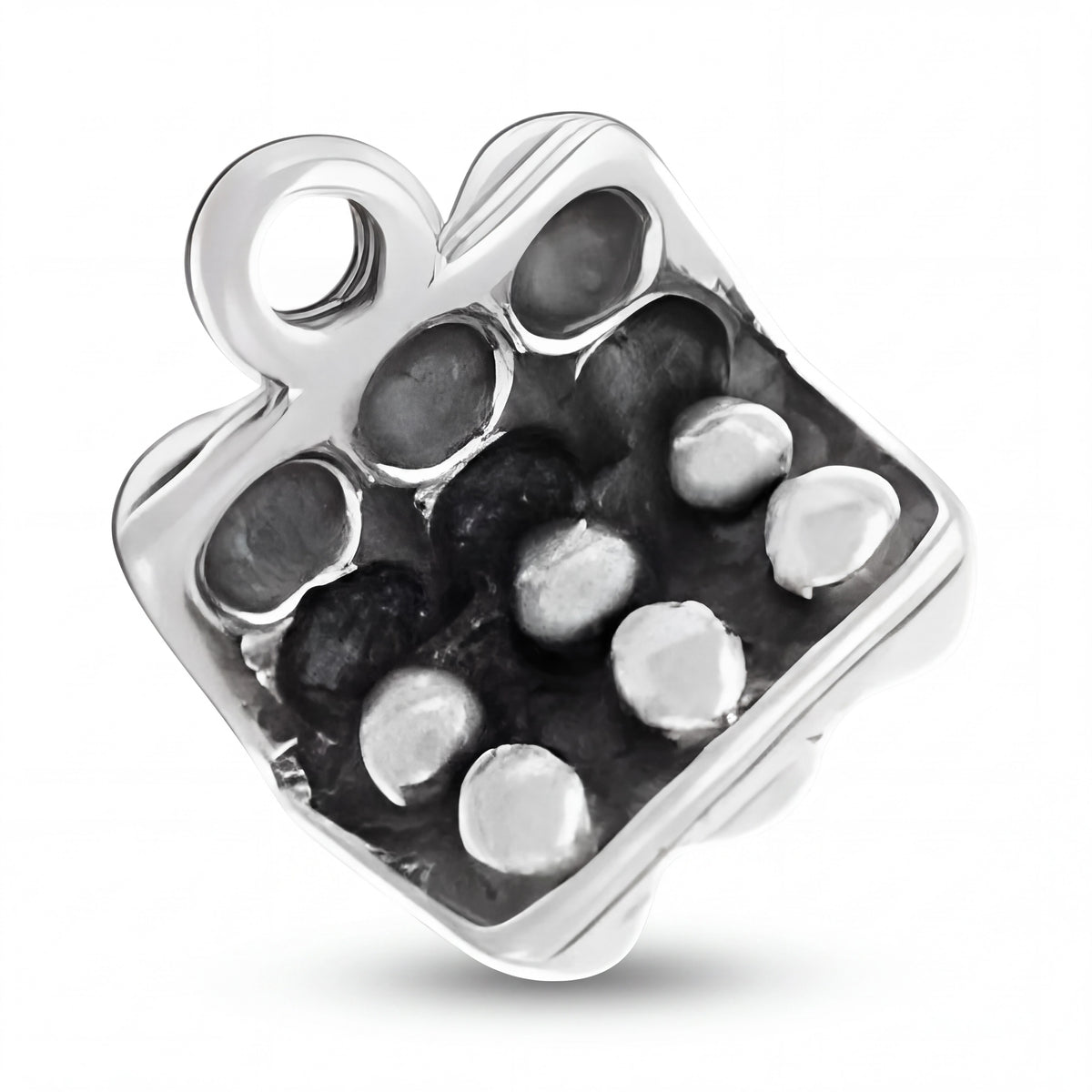 Sterling Silver Egg Carton Charm for Bracelets and Necklaces