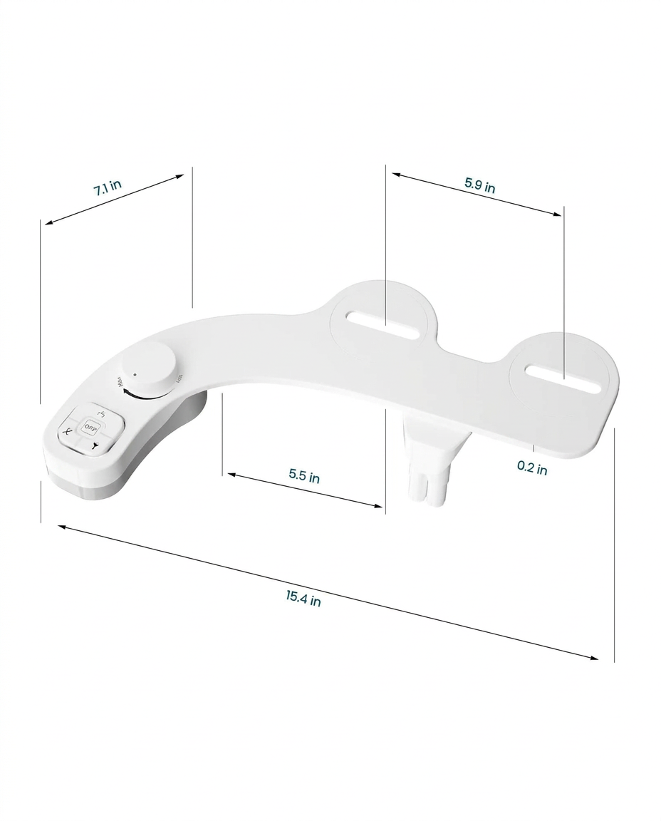 Bidet Attachment with Dual Retractable Nozzles and Adjustable Water Pressure, Memory Settings