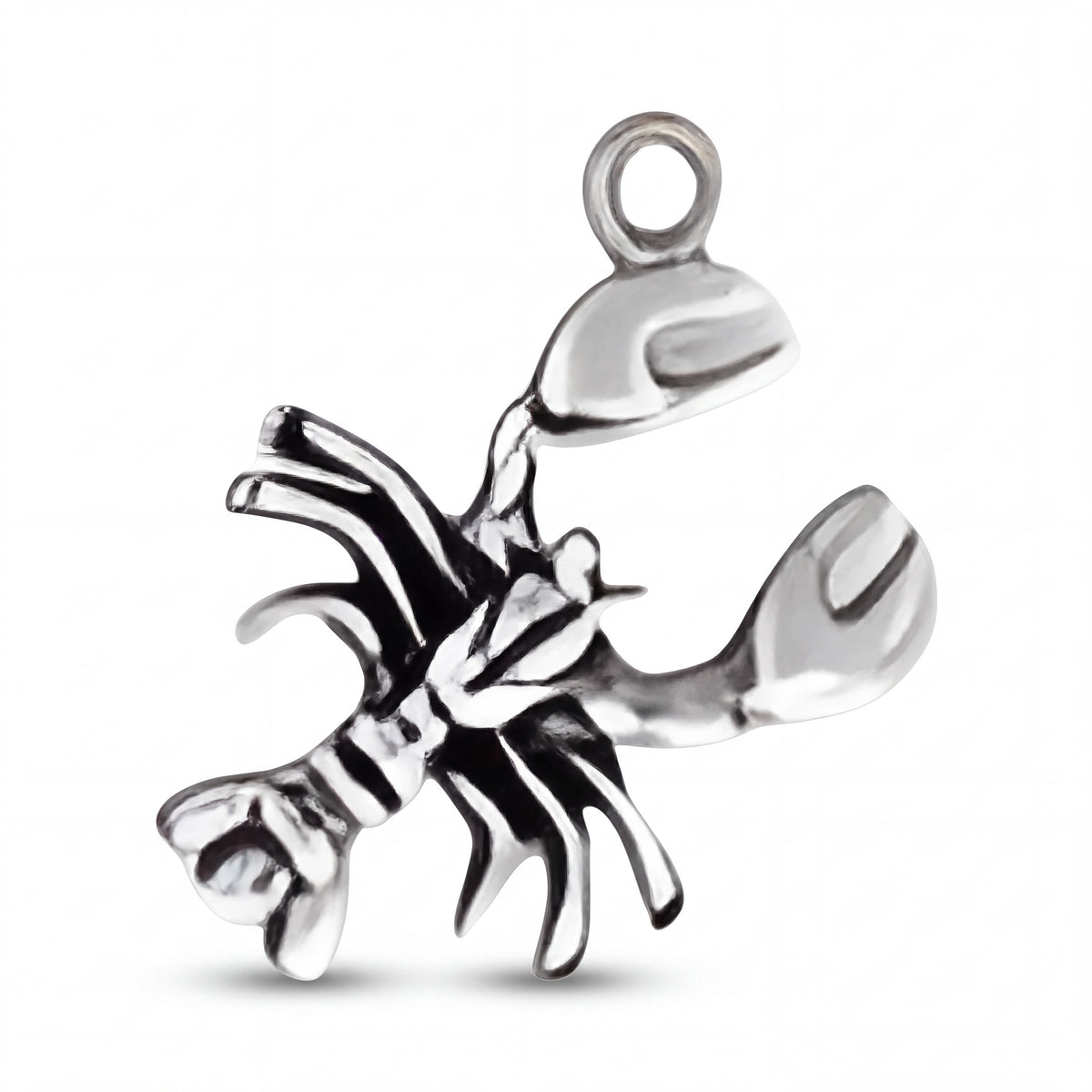 Sterling Silver Crayfish Charm with Jump Ring for Bracelets and Necklaces