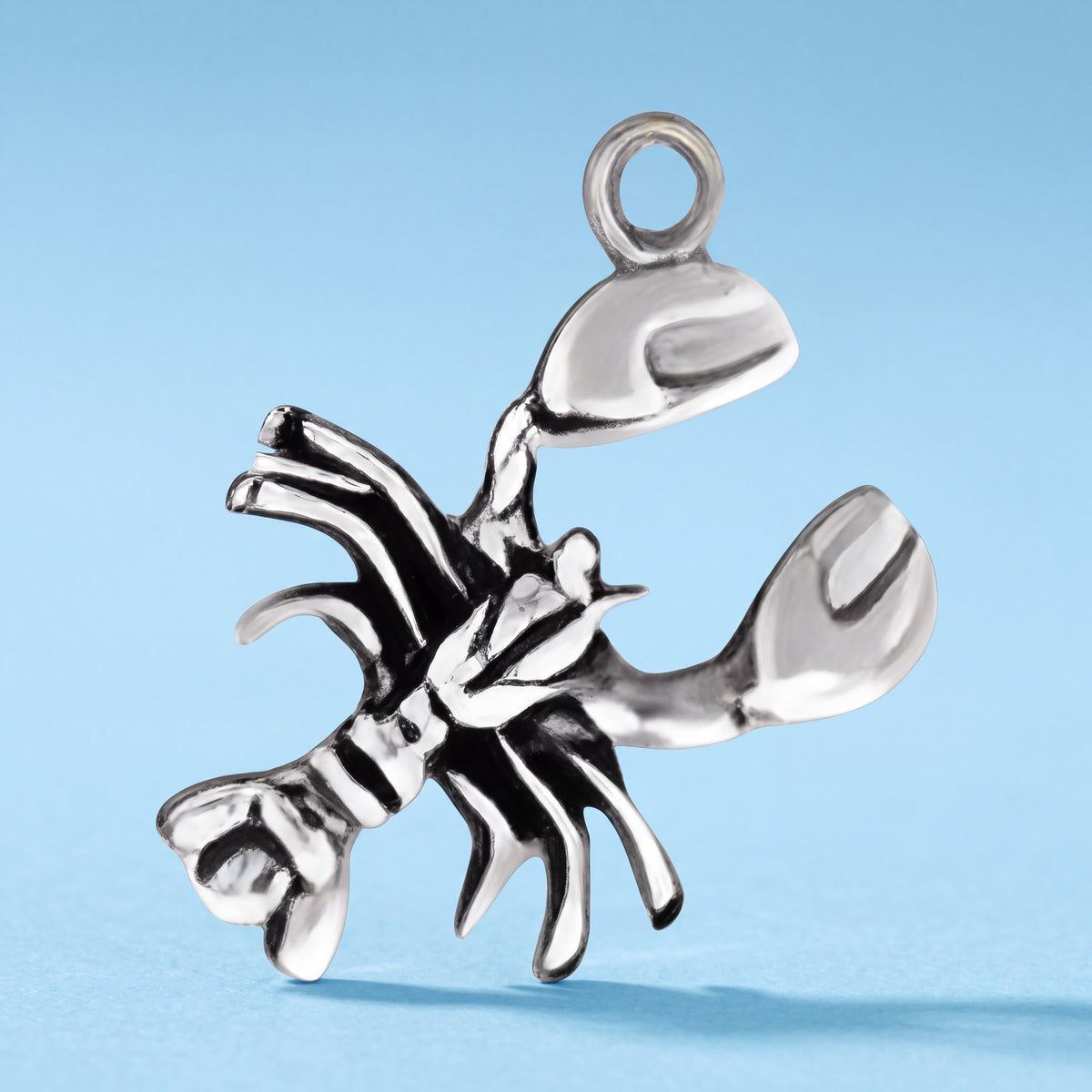 Sterling Silver Crayfish Charm with Jump Ring for Bracelets and Necklaces