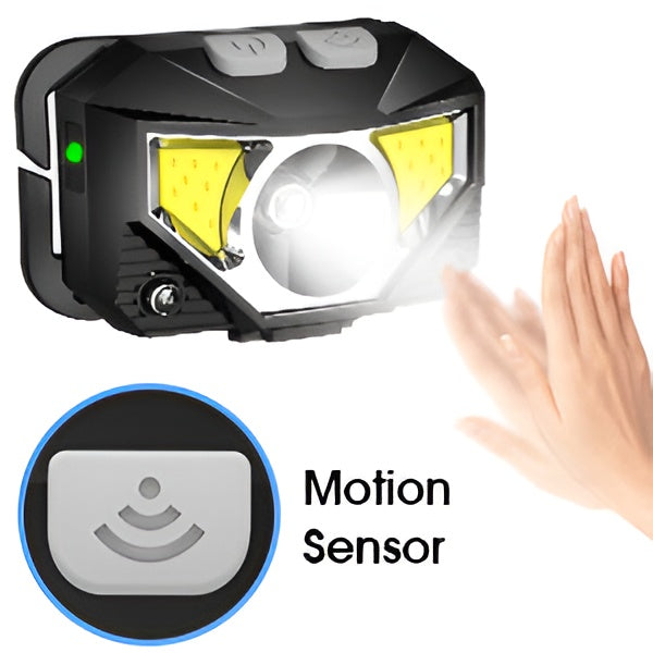 Motion Sensor Headlamp with 1200 Lumens and 10-Hour Runtime, 2-Pack