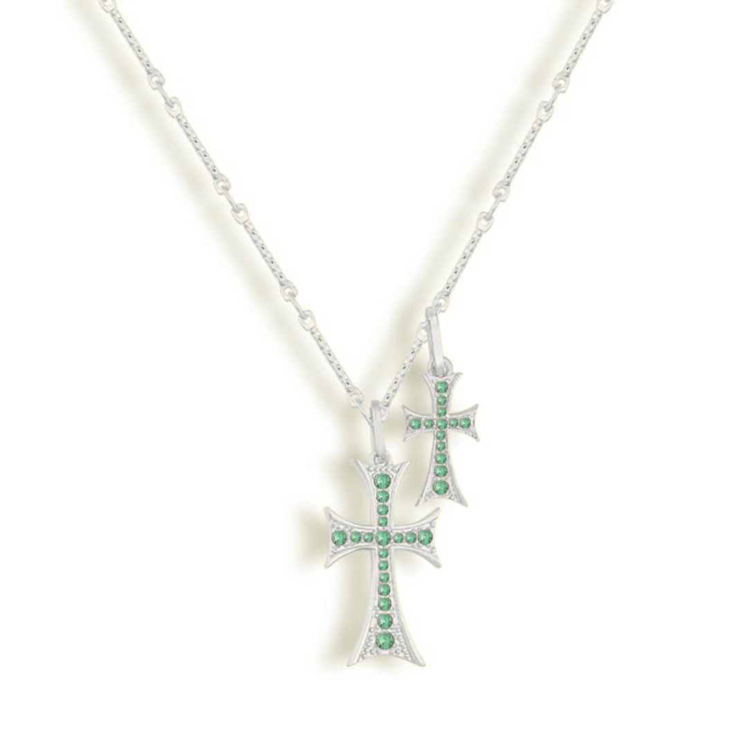 Layered Cross Pendant Necklace with Chain and Clasp