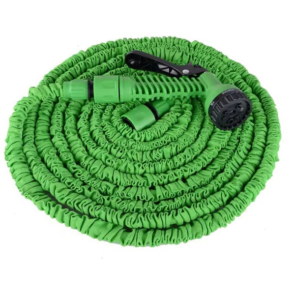 Expandable Garden Hose with Double-Layer Latex Core and Multi-Pattern Spray Nozzle