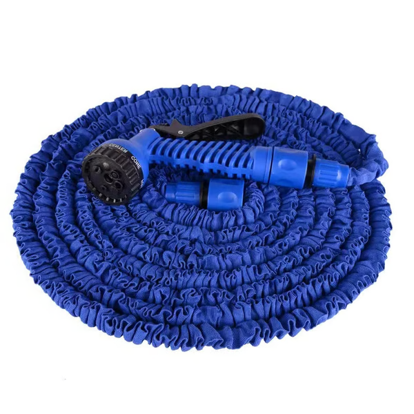 Expandable Garden Hose with Double-Layer Latex Core and Multi-Pattern Spray Nozzle