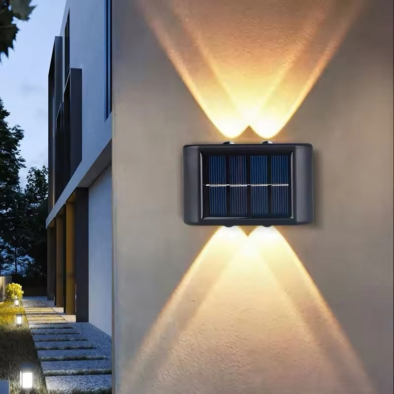 Solar LED Wall Light with Automatic Dusk-to-Dawn Sensor and Rechargeable Battery