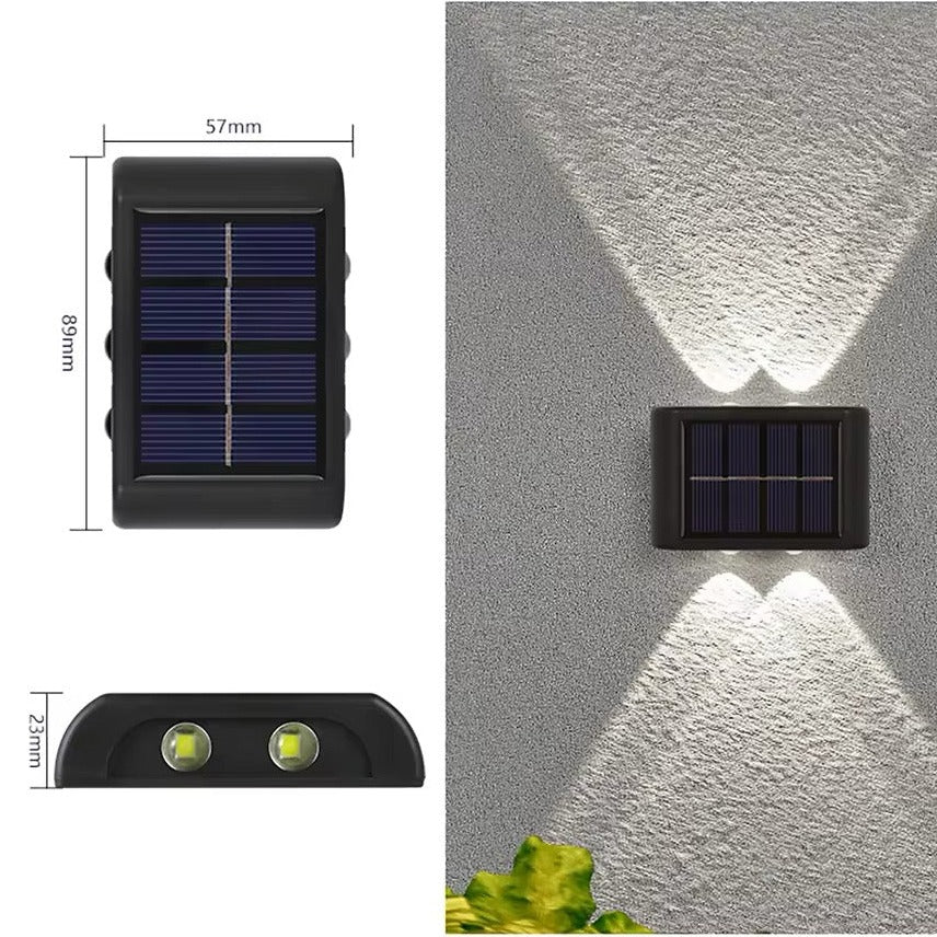 Solar LED Wall Light with Automatic Dusk-to-Dawn Sensor and Rechargeable Battery