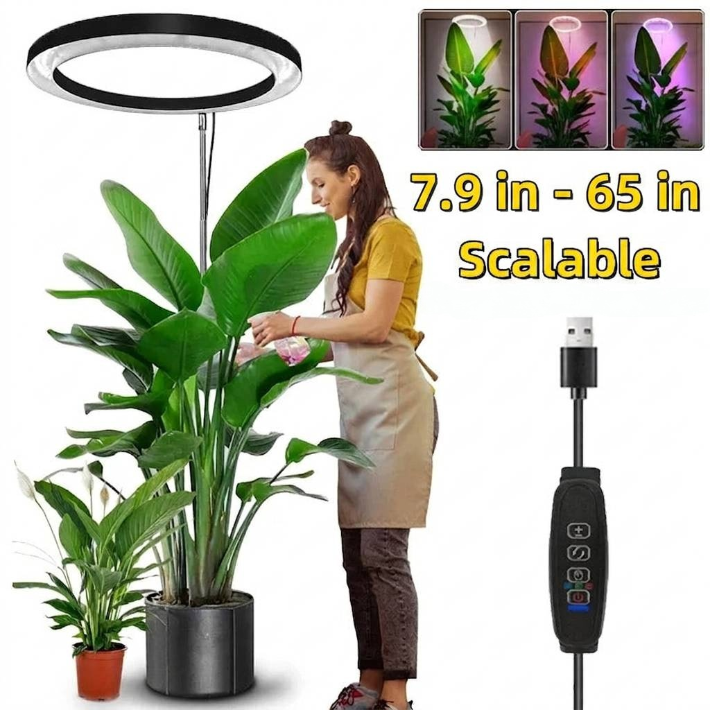 Full Spectrum LED Grow Light with Adjustable Height and Programmable Timer