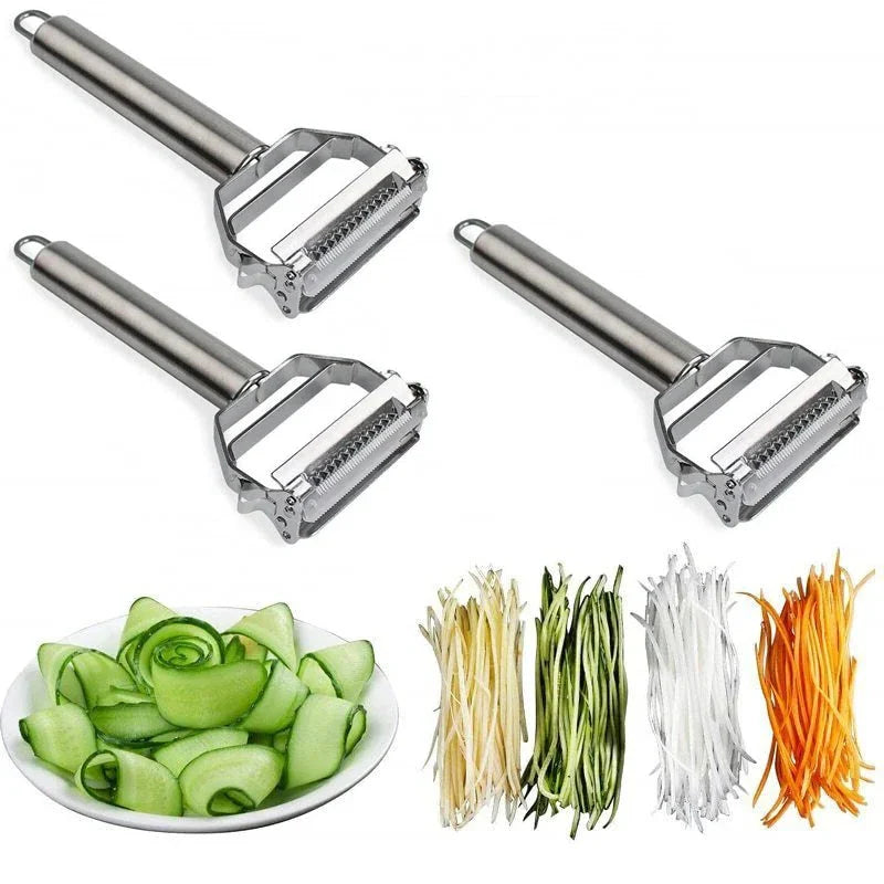Vegetable Peeler with Dual Stainless Steel Blades and Julienne Cutter