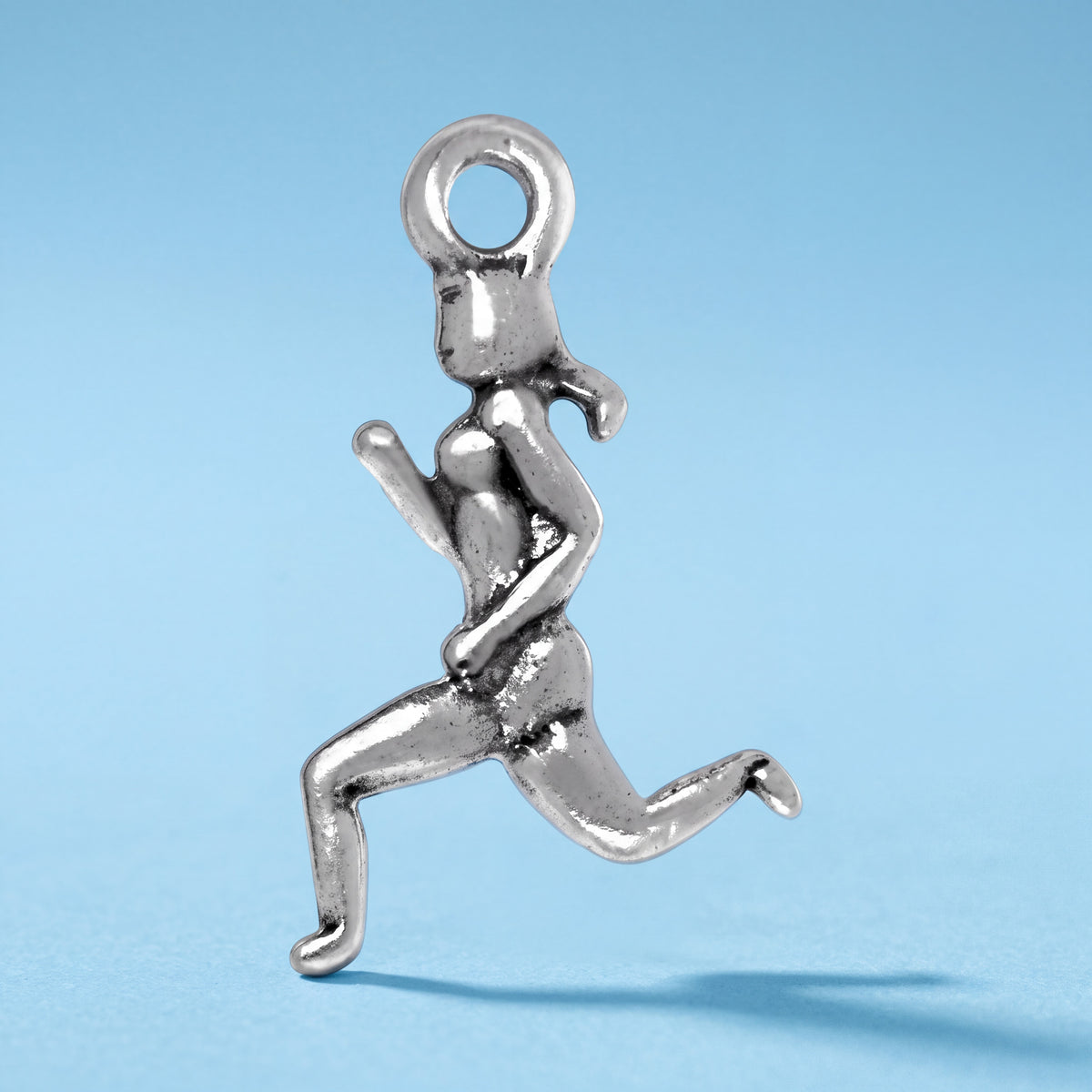 Sterling Silver Female Runner Charm for Bracelets and Necklaces