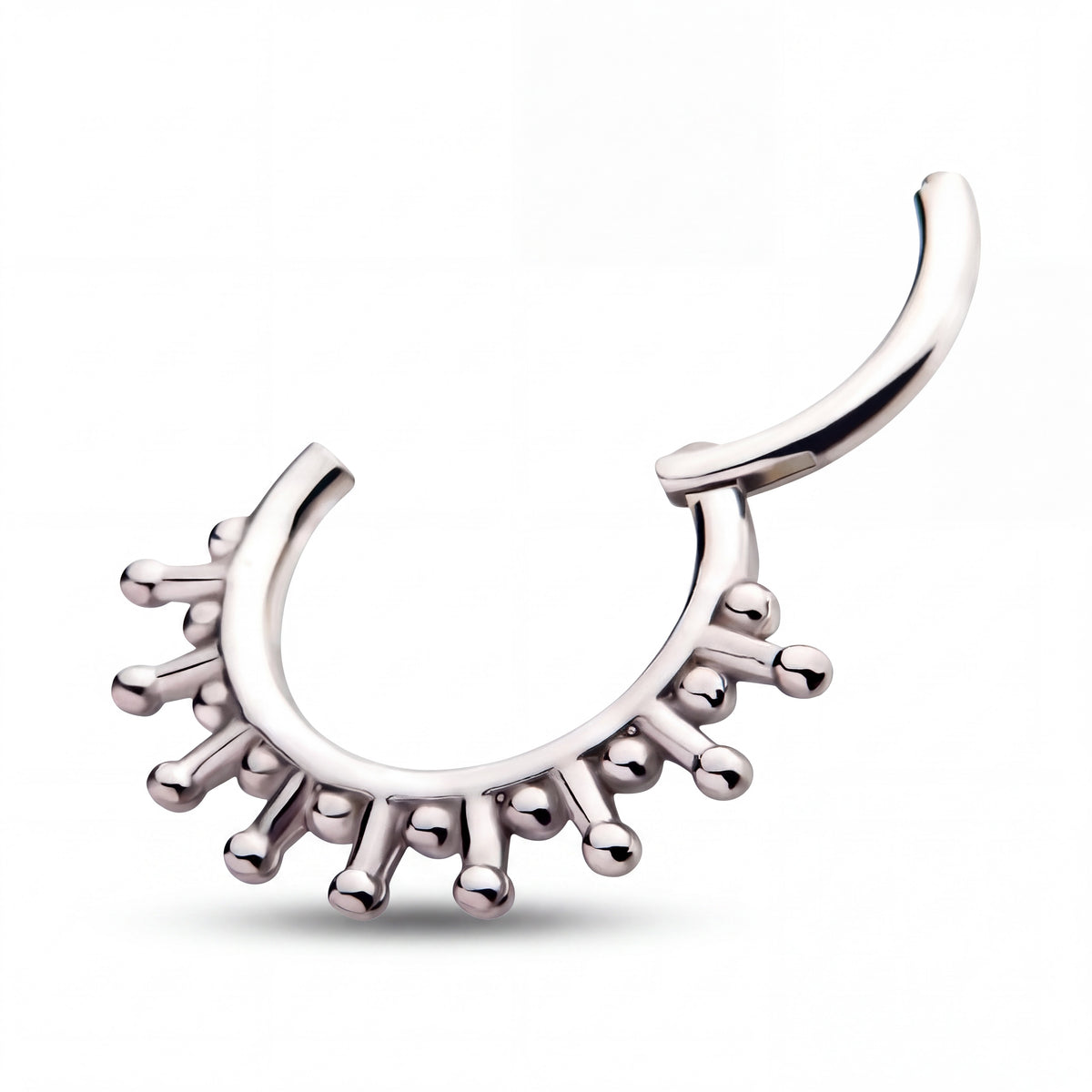 16G Hinged Segment Ring with Click-Close Mechanism, 8mm Inner Diameter