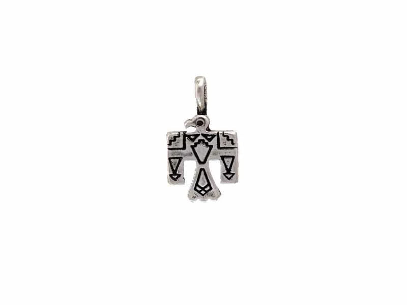 Thunderbird Pendant with Sterling Silver Design and Indigenous Symbol