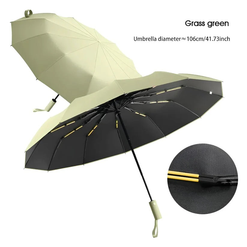 Compact Umbrella with Reinforced Frame and UV-Blocking Canopy