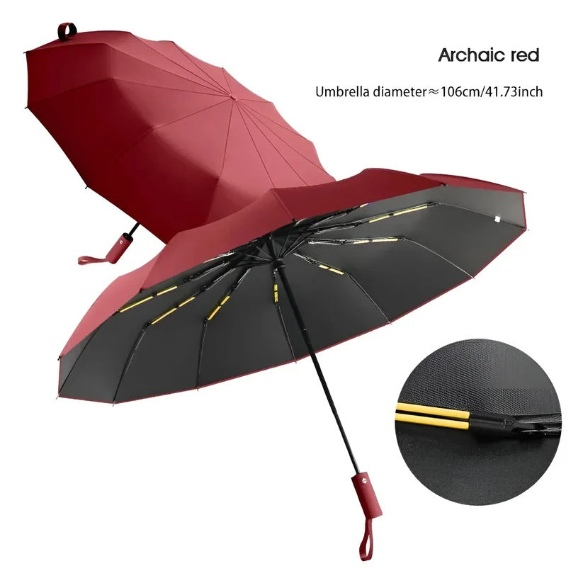 Compact Umbrella with Reinforced Frame and UV-Blocking Canopy