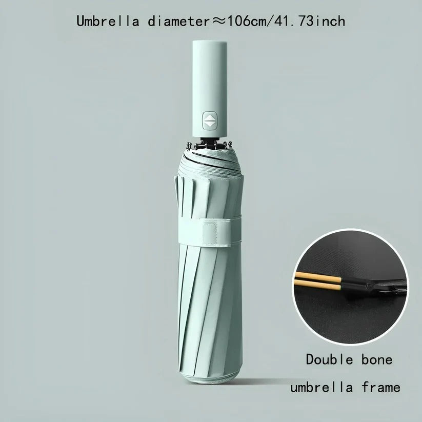 Compact Umbrella with Reinforced Frame and UV-Blocking Canopy