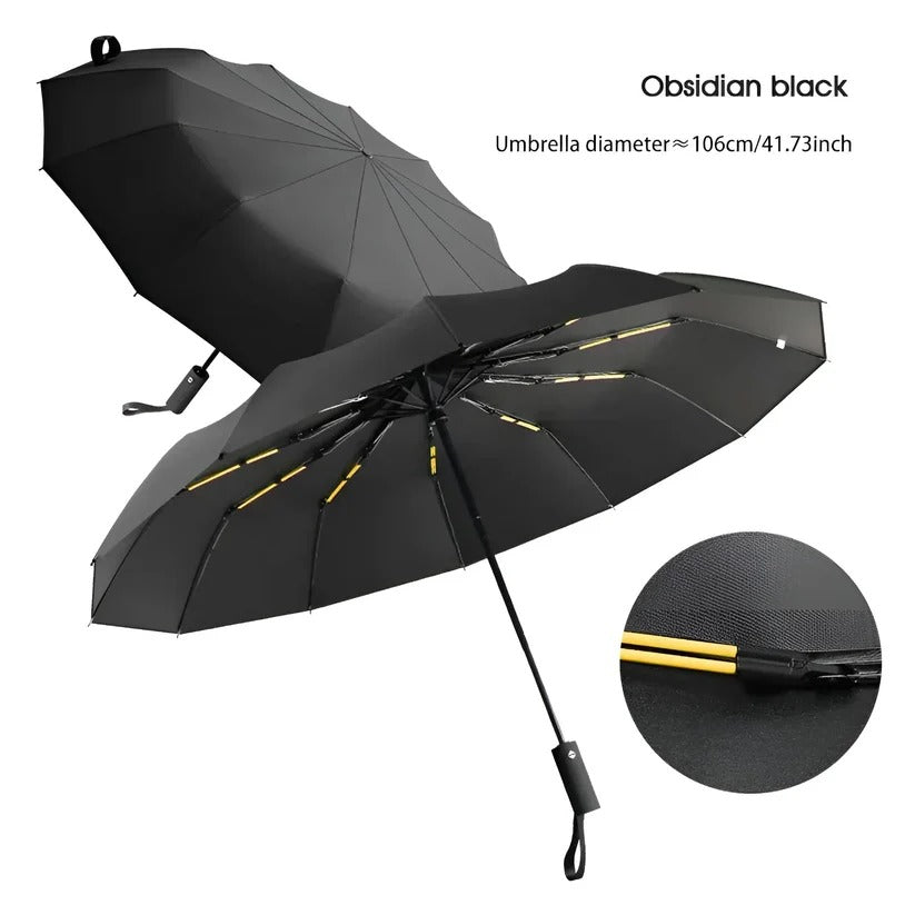 Compact Umbrella with Reinforced Frame and UV-Blocking Canopy