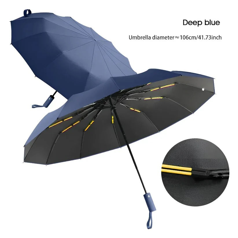 Compact Umbrella with Reinforced Frame and UV-Blocking Canopy