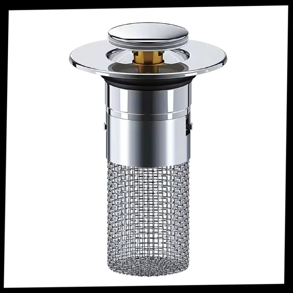 Pop-Up Sink Stopper with Basket Strainer and Odor Seal for Standard Drains