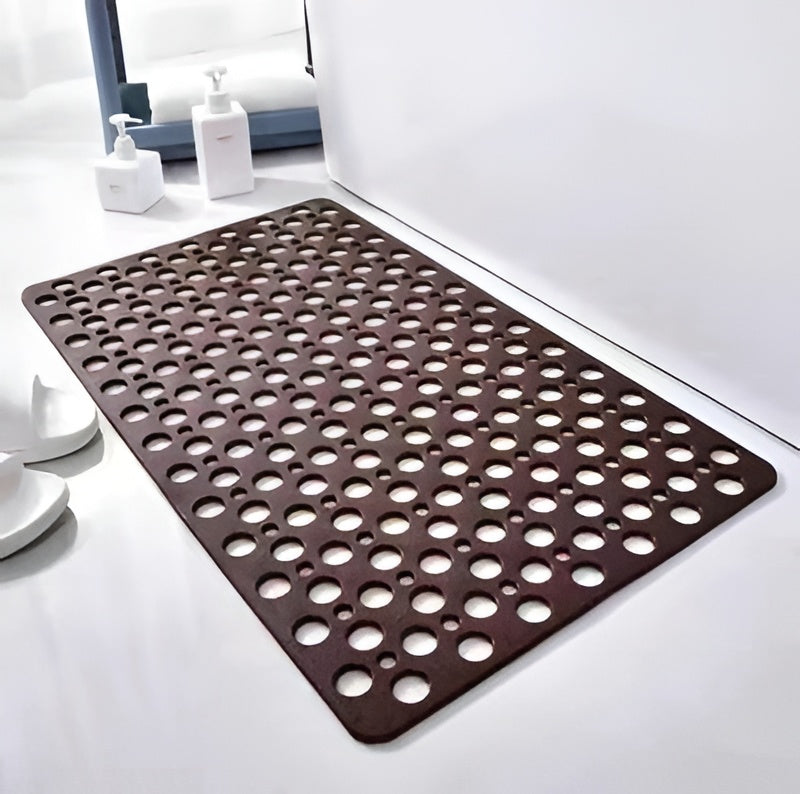 Non-Slip Shower Mat with Textured Surface and Perforated Drainage, Foldable