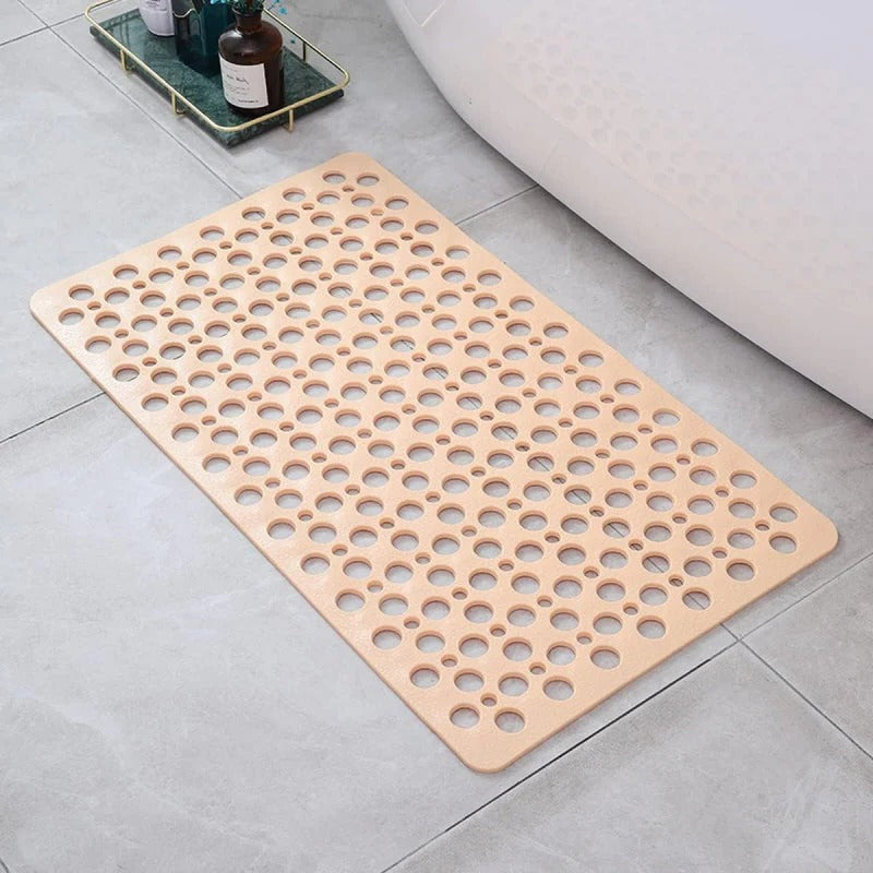 Non-Slip Shower Mat with Textured Surface and Perforated Drainage, Foldable