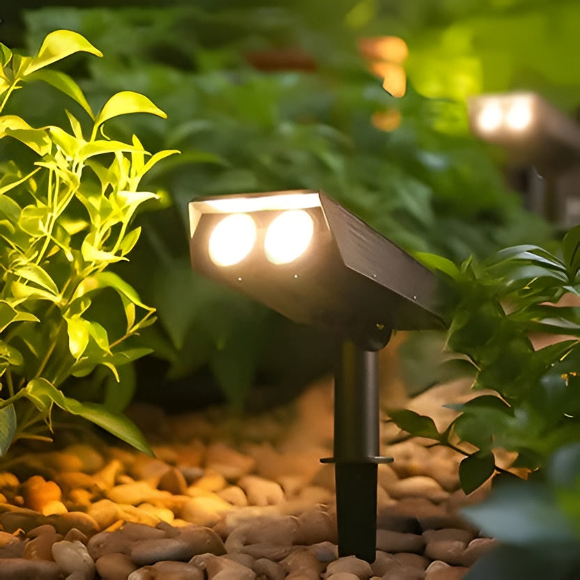 Solar Spot Light with Adjustable Zoom Lens and RGB Color Modes, IP65 Weather Sealed