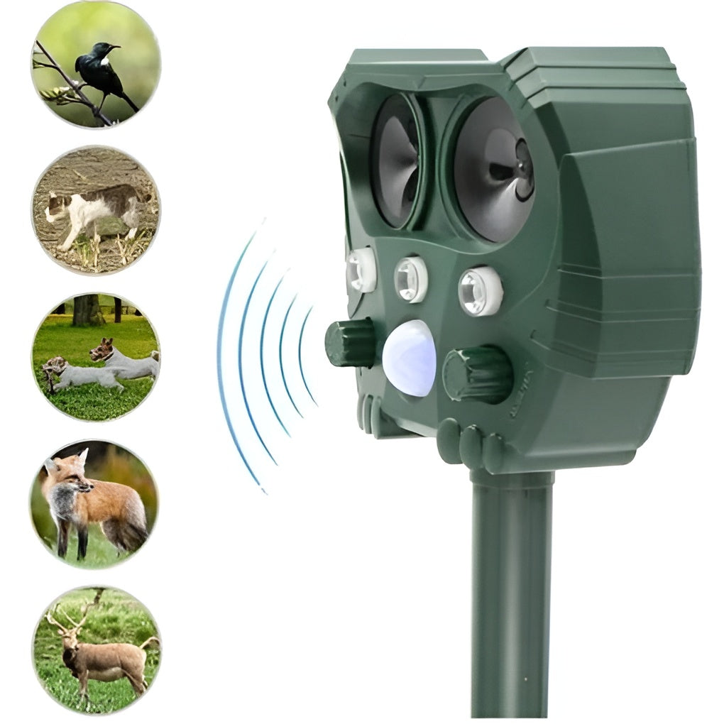 Motion-Activated Ultrasonic Snake Repeller with Solar Power and USB Charging