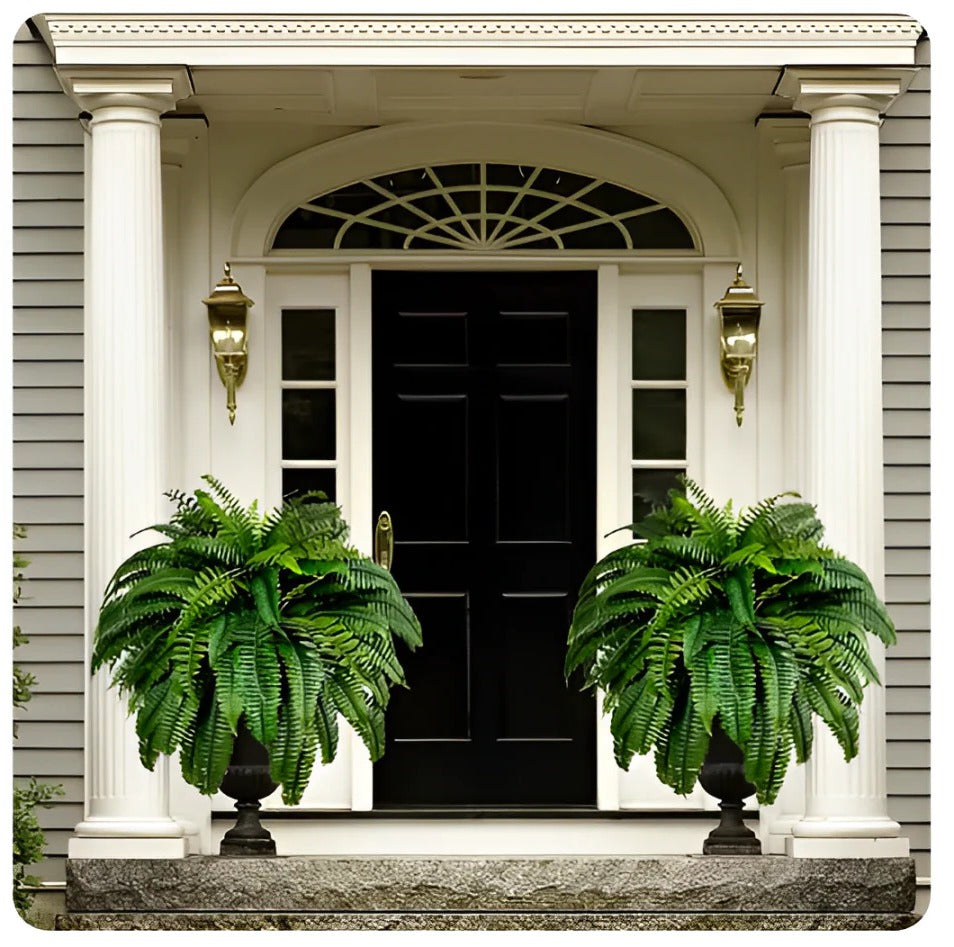 Artificial Boston Fern with UV-Stabilized Polyethylene and 18 Cascading Fronds, 27.5in Width