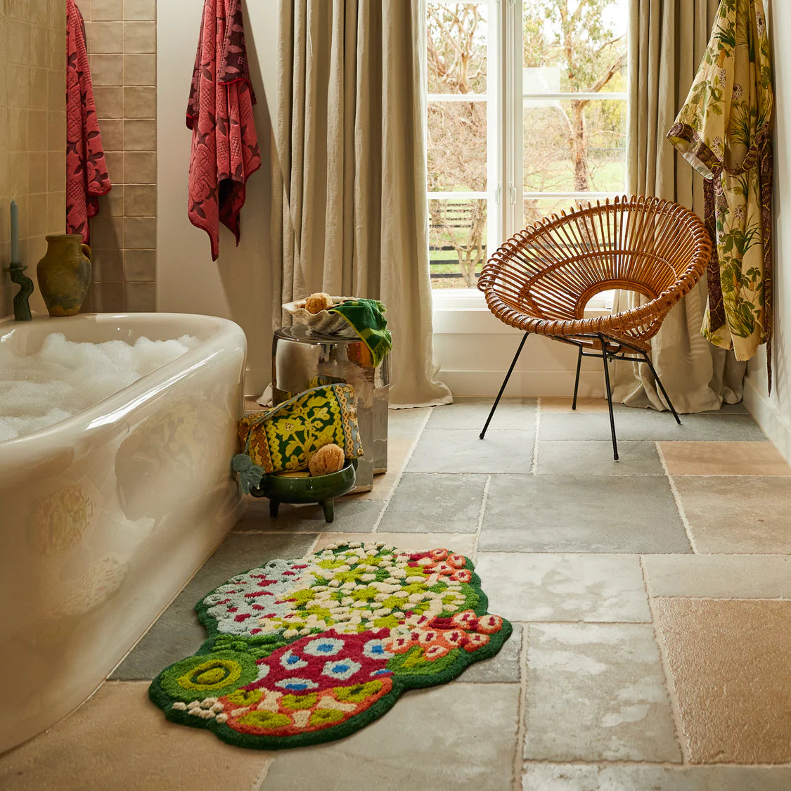 Soft Cotton Bath Mat, Plush Texture, Bathroom Use