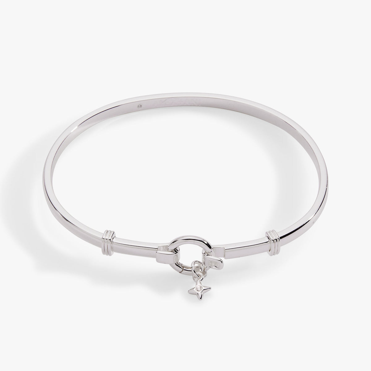Bangle Bracelet Base with Star Charm Accent and Open Clasp