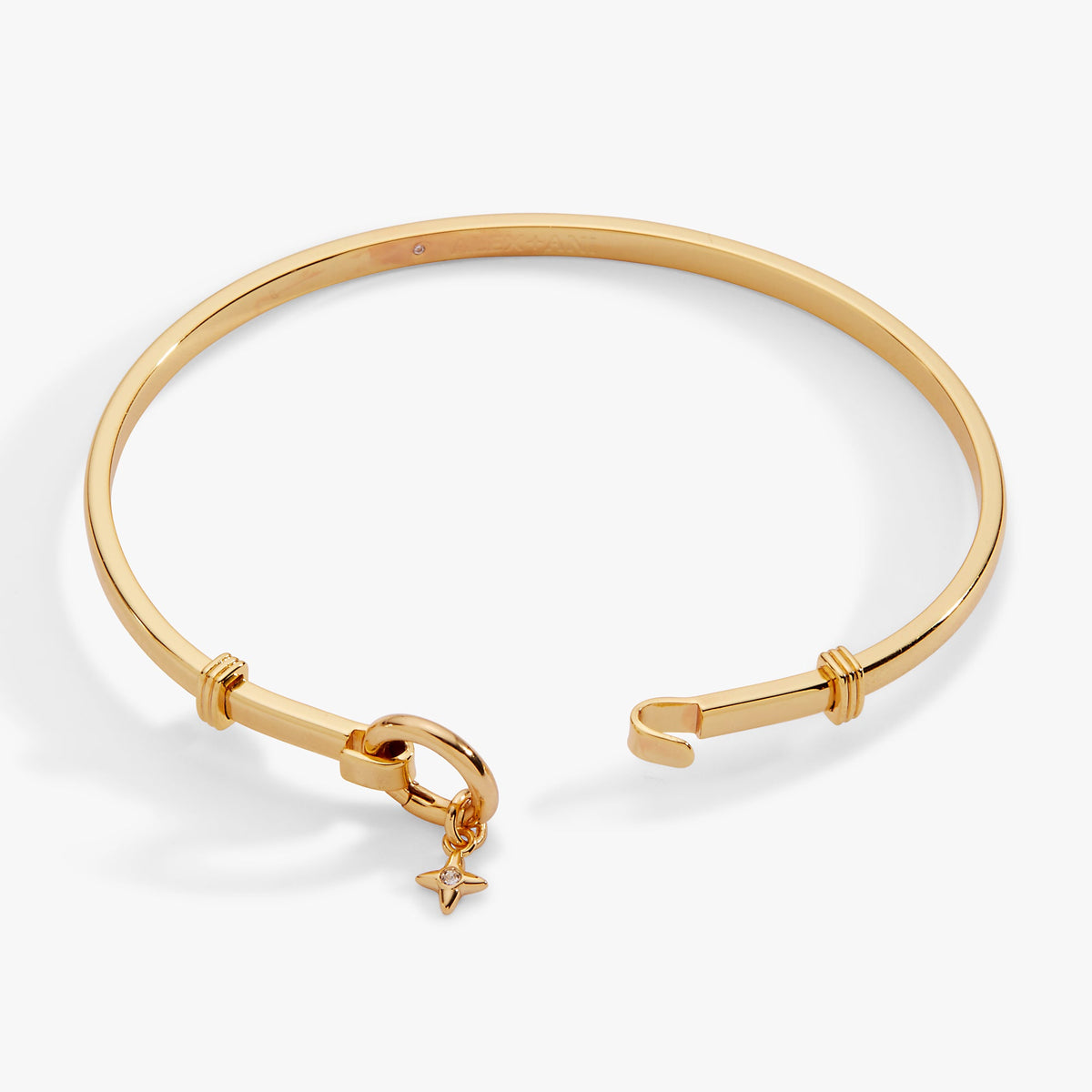Bangle Bracelet Base with Star Charm Accent and Open Clasp