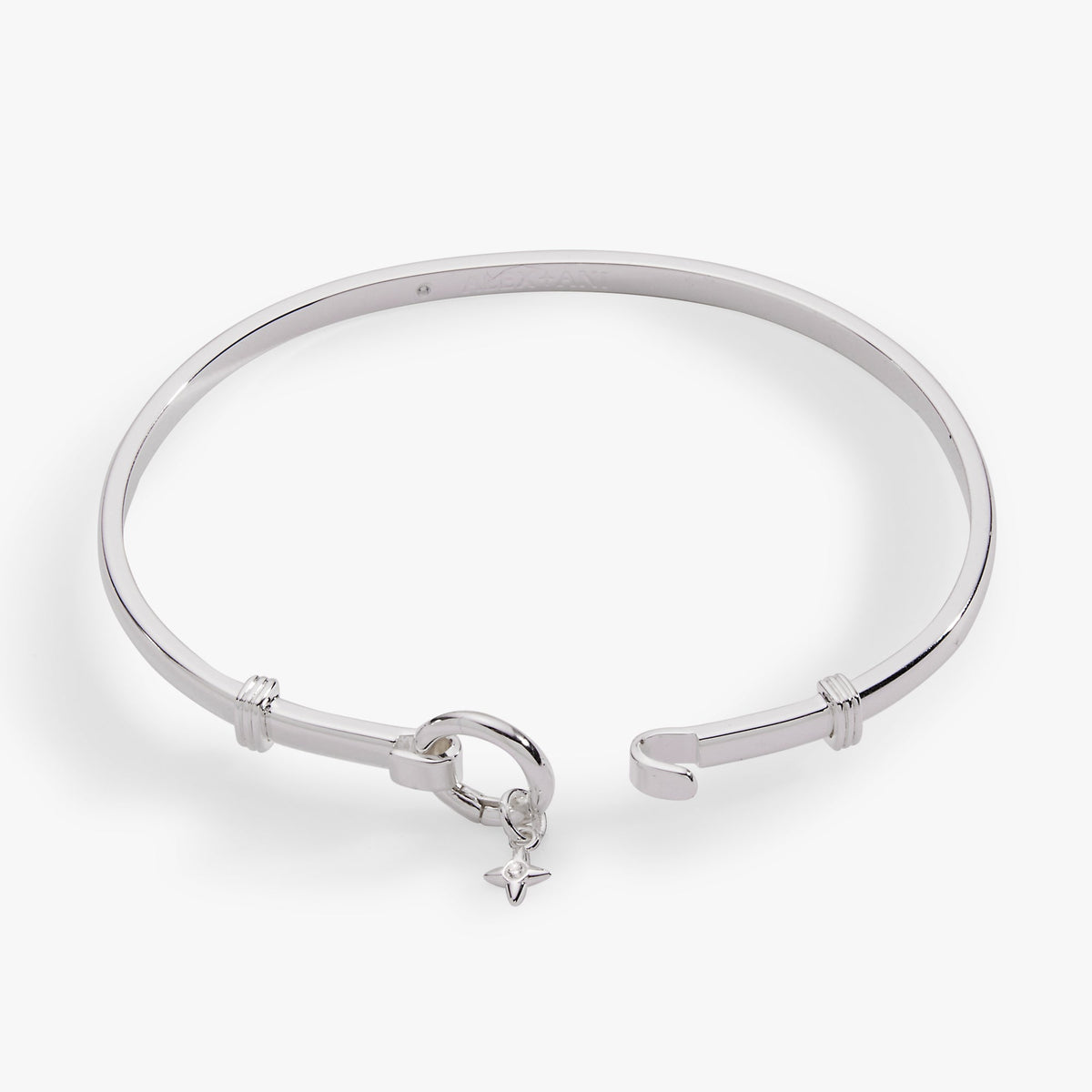 Bangle Bracelet Base with Star Charm Accent and Open Clasp