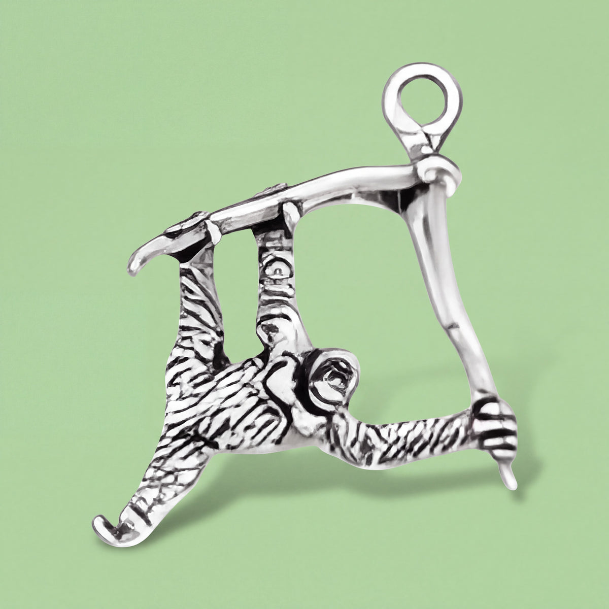 Sterling Silver Orangutan Charm for Bracelet and Necklace