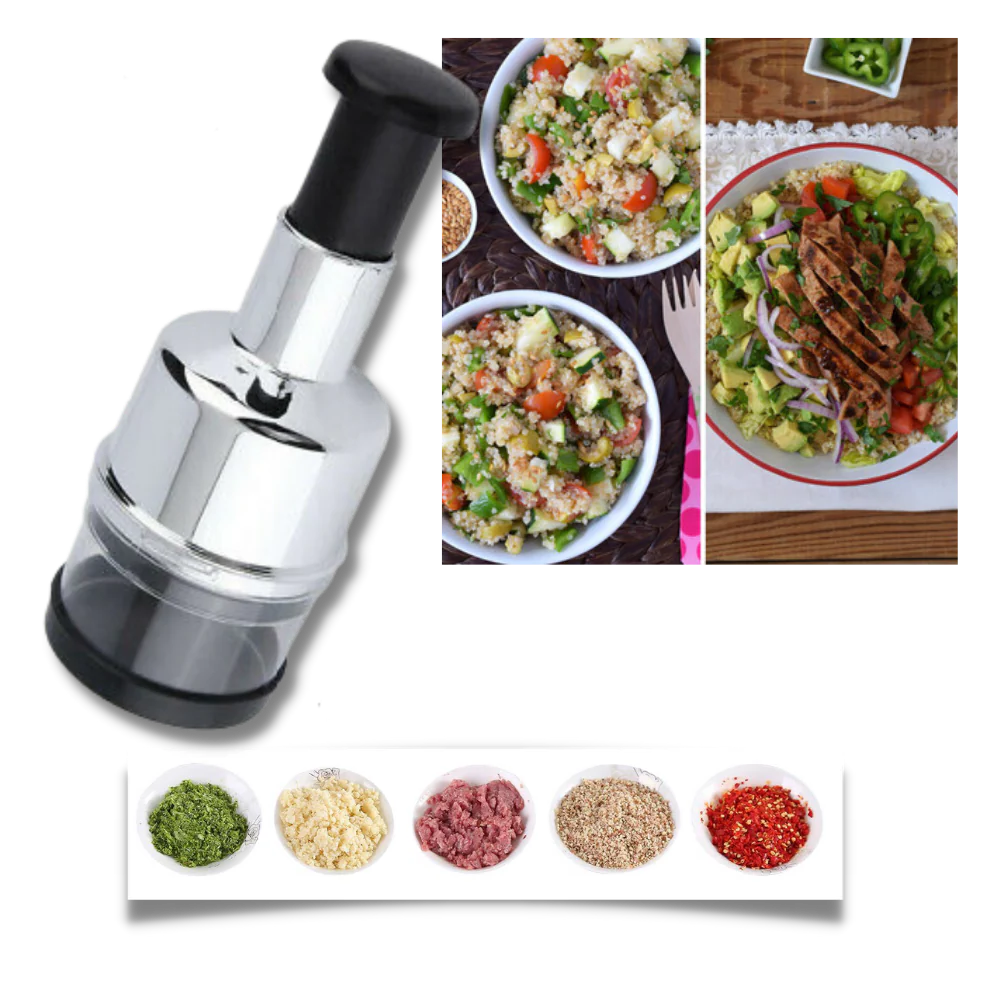 Manual Vegetable Chopper with Stainless Steel Blades and PP Plastic Housing