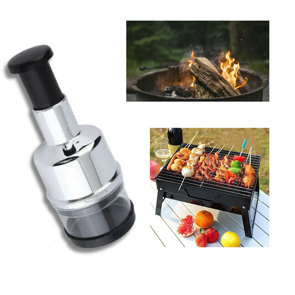 Manual Vegetable Chopper with Stainless Steel Blades and PP Plastic Housing