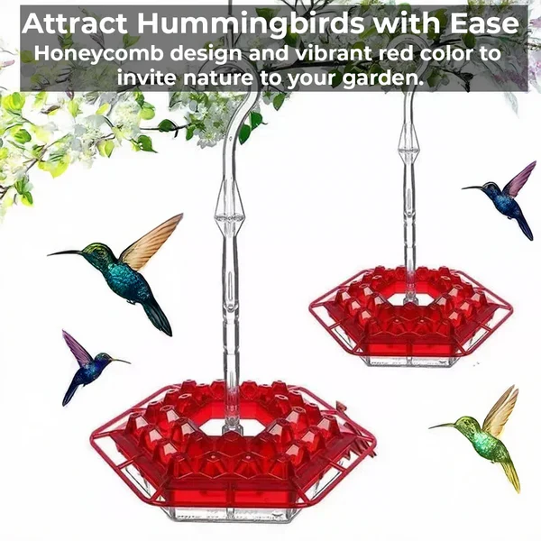 Hummingbird Feeder with 30 Feeding Ports and Integrated Ant Moat, Dishwasher Safe