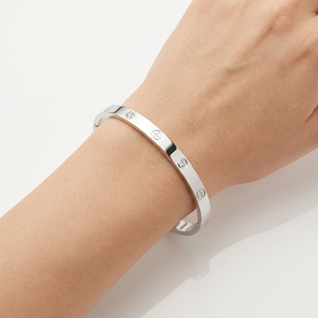 Glossy Rounded Bangle Bracelet for Everyday Wear and Stacking