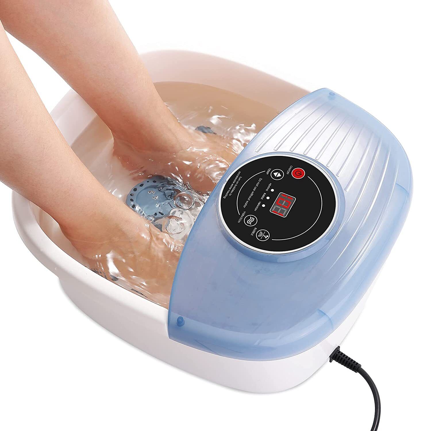 Foot Bath with Heat Therapy and Bubble Massage, Vibration Rollers