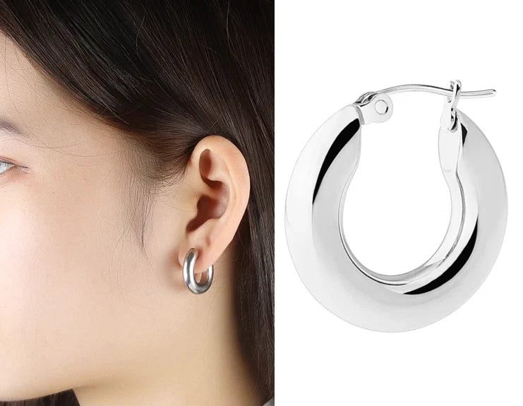 Gold-Tone Hoop Earrings Set with Hinged Closure and Three Graduated Sizes, 20-30mm