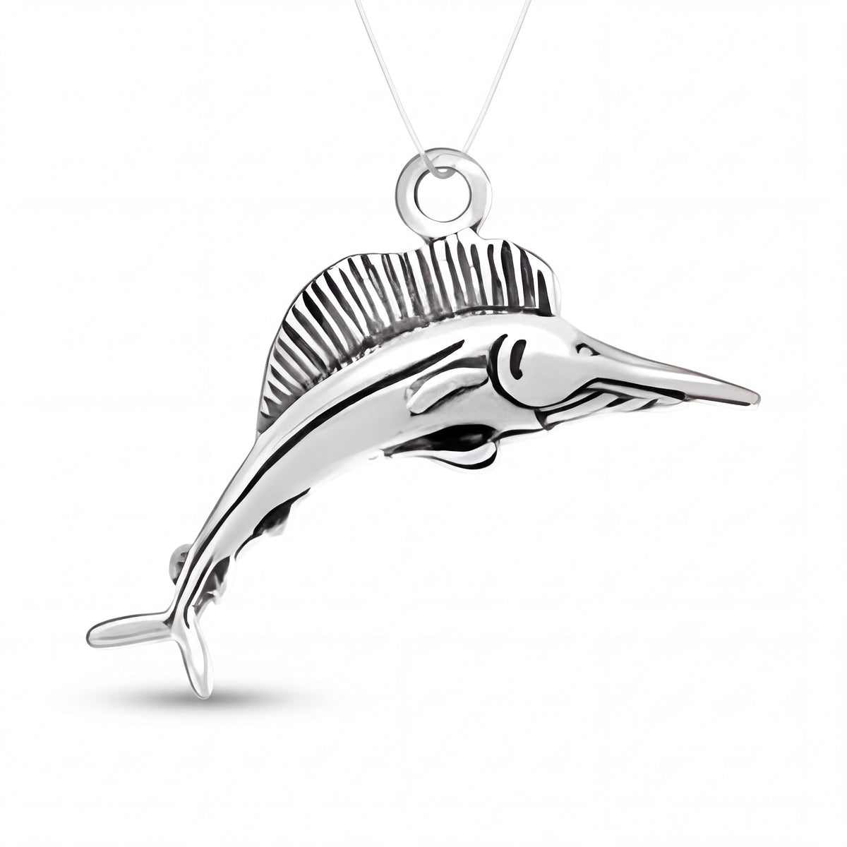 Sterling Silver Sailfish Charm with Jump Ring for Bracelets